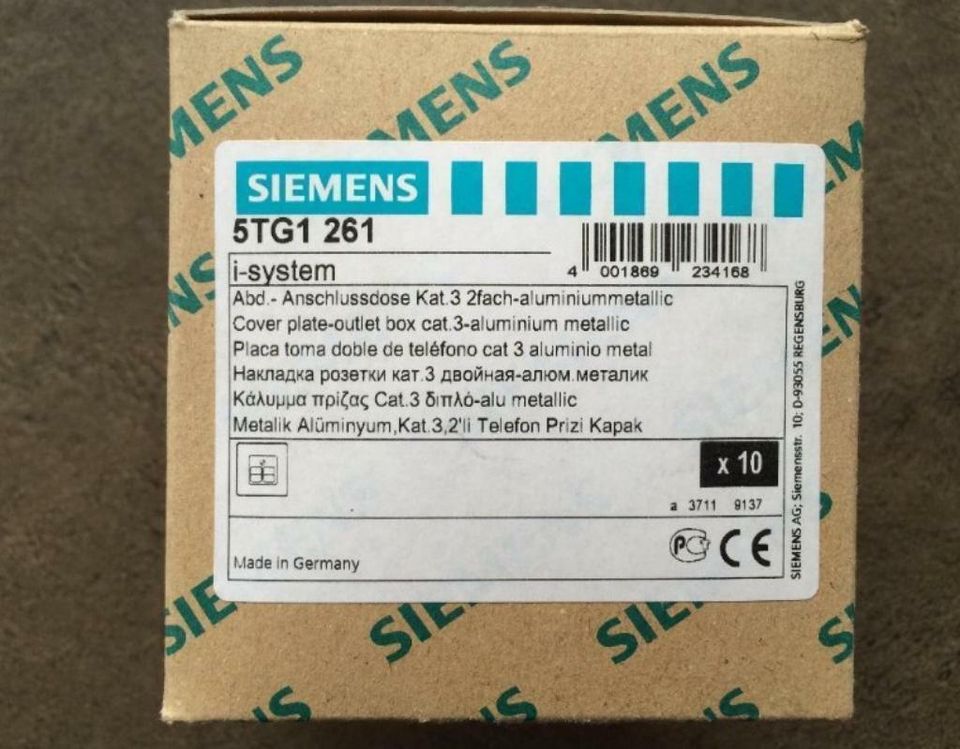 SIEMENS 5TG1261 Abdeckplatte für UAE Anschlussdose, Cat.3, 2fach in Wenzenbach