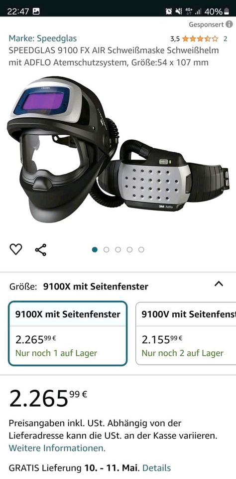 Speedglas 3M Schweißer Helm  9100 FX/Schweißmaske in Hannover