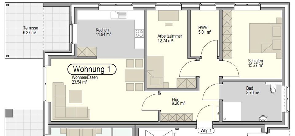 Erstbezug im Neubau: Erdgeschosswohnung mit Garten - 92,77 m² in Wadersloh