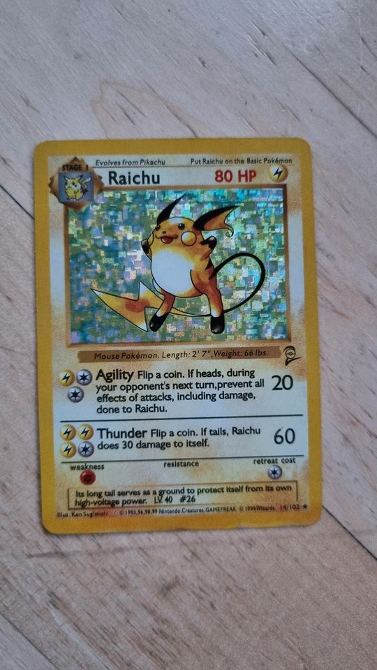 Raichu Holo Pokemon Karte 14/102 in Höhenkirchen-Siegertsbrunn