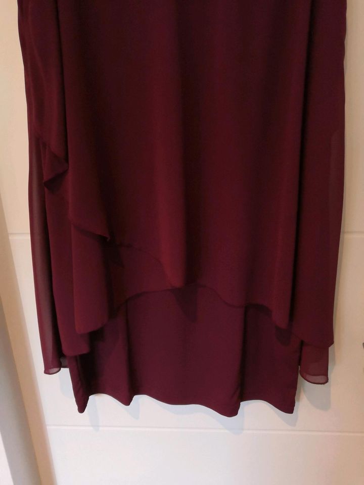 Kleid festlich mit Bolero, einzeln tragbar, bordeaux, Gr 40/42 in Zirkow