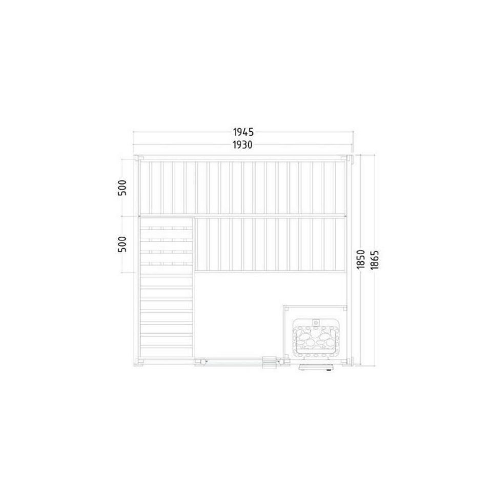 Sentiotec Massivsauna Massivholzsauna Basic Large 195 x 186 cm in Solingen