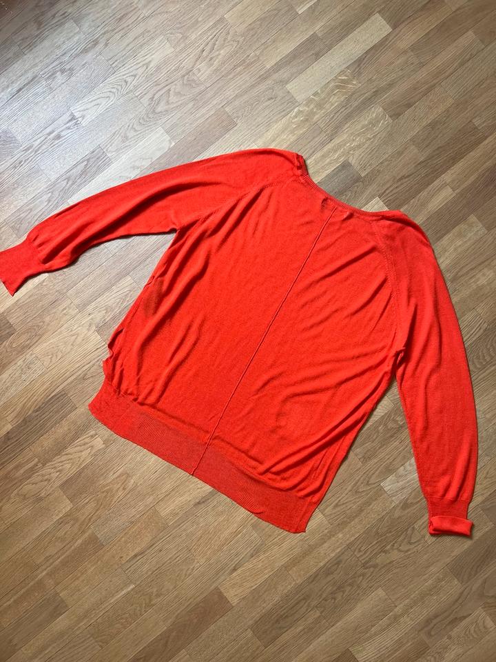 ZARA Knit dünner Feinstrick Pullover rot Sommer Longsleeve XL in Bad Homburg