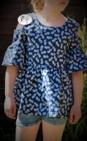 Bluse Schulter frei Gr. 152 Handmade Unikat Rostock - Brinckmansdorf Vorschau