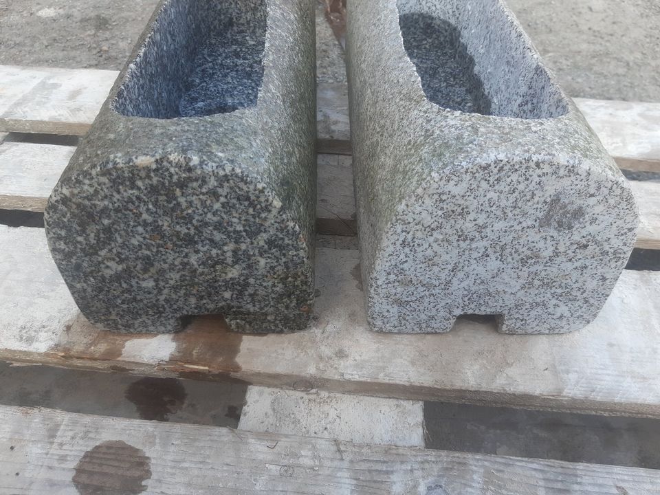 Granit Pflanzkübel Pflanztrog Granittrog Blumenkasten Naturstein in