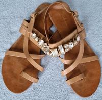 Damen Sandalen "Parkbue "Leder/Gr.40/Beige Thüringen - Suhl Vorschau