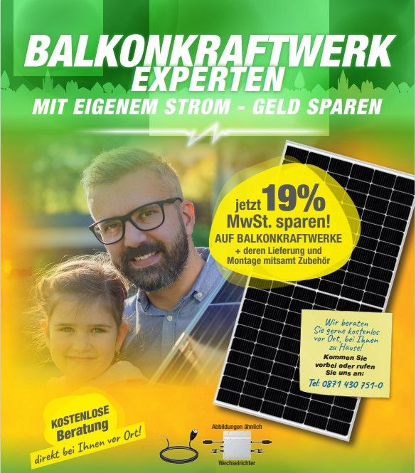 Balkonkraftwerk + Montage zum Festpr. kostenl Besichtigung v. Ort in Landshut