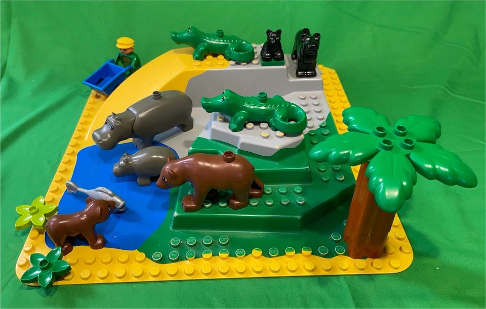 LEGO DUPLO * VINTAGE ZOO PLATTE * Nilpferd Krkodil Bär Panther in Tornesch