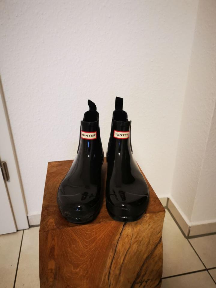 Hunter Gummistiefel Chelsea wie neu Gr. 38 schwarz-glänzend in Hünxe