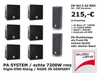 PA- VERLEIH: PA-Lautsprecher SET5 MAX 7200Wrms / 14400W peak QUALITÄT Made in Germany /// PA Anlage, Musikanlage, PA-Systeme, Tontechnik, Mischpulte, Funkstrecken, Lichttechnik, Nebelmaschinen MIETEN Friedrichshain-Kreuzberg - Friedrichshain Vorschau