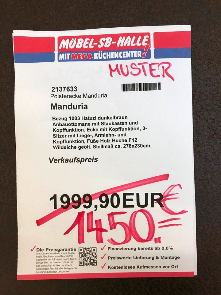 Polsterecke Manduria Microfaser dunkelbraun statt 1999,90€ in Kulmbach