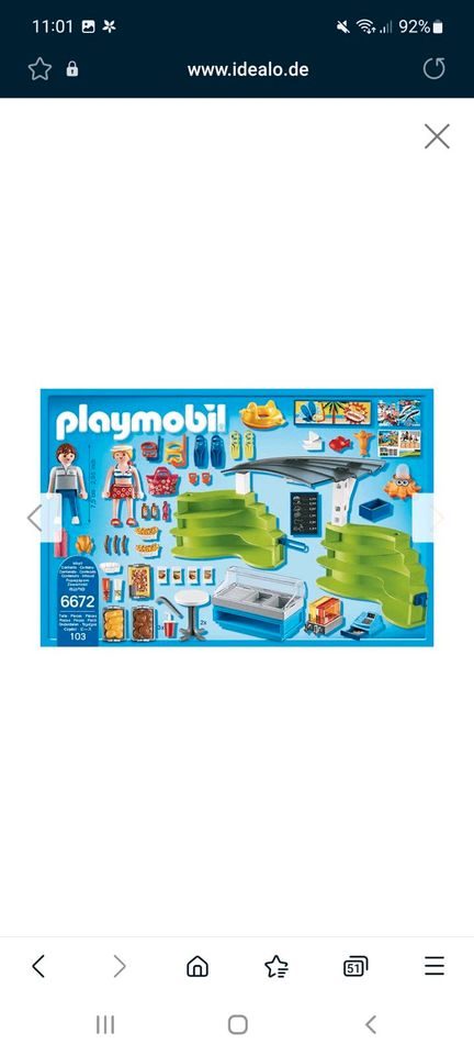 Playmobil 6672 Strand-Kiosk Schwimmbad-Shop Shop mit Imbiss in Paderborn