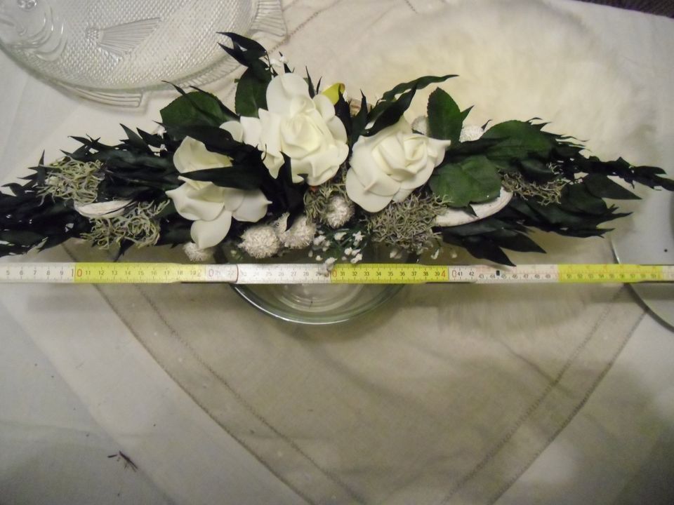 Strauß länglich weiße Papierrosen Hochzeit Deko ca. 60 cm in Neustadt an der Weinstraße