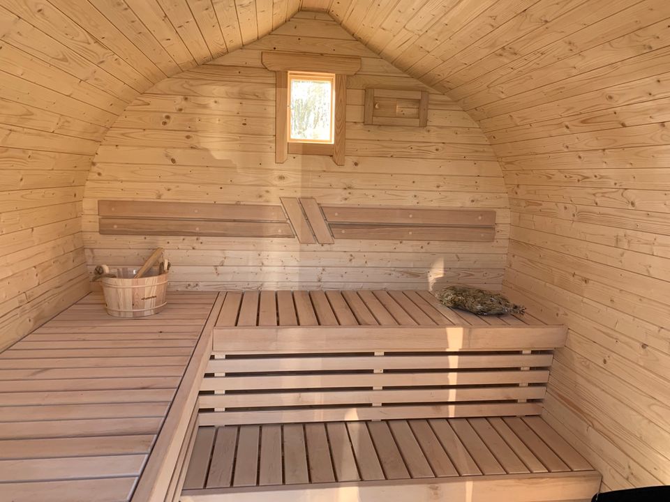 ♨️ SAUNA Birkenblattform Banja Holzofen Fasssauna Gartensauna in Luckenwalde