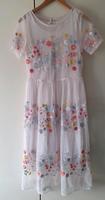 Weißes Sommerkleid mit aufgestickten Blumen in Größe 164 Bayern - Kösching Vorschau