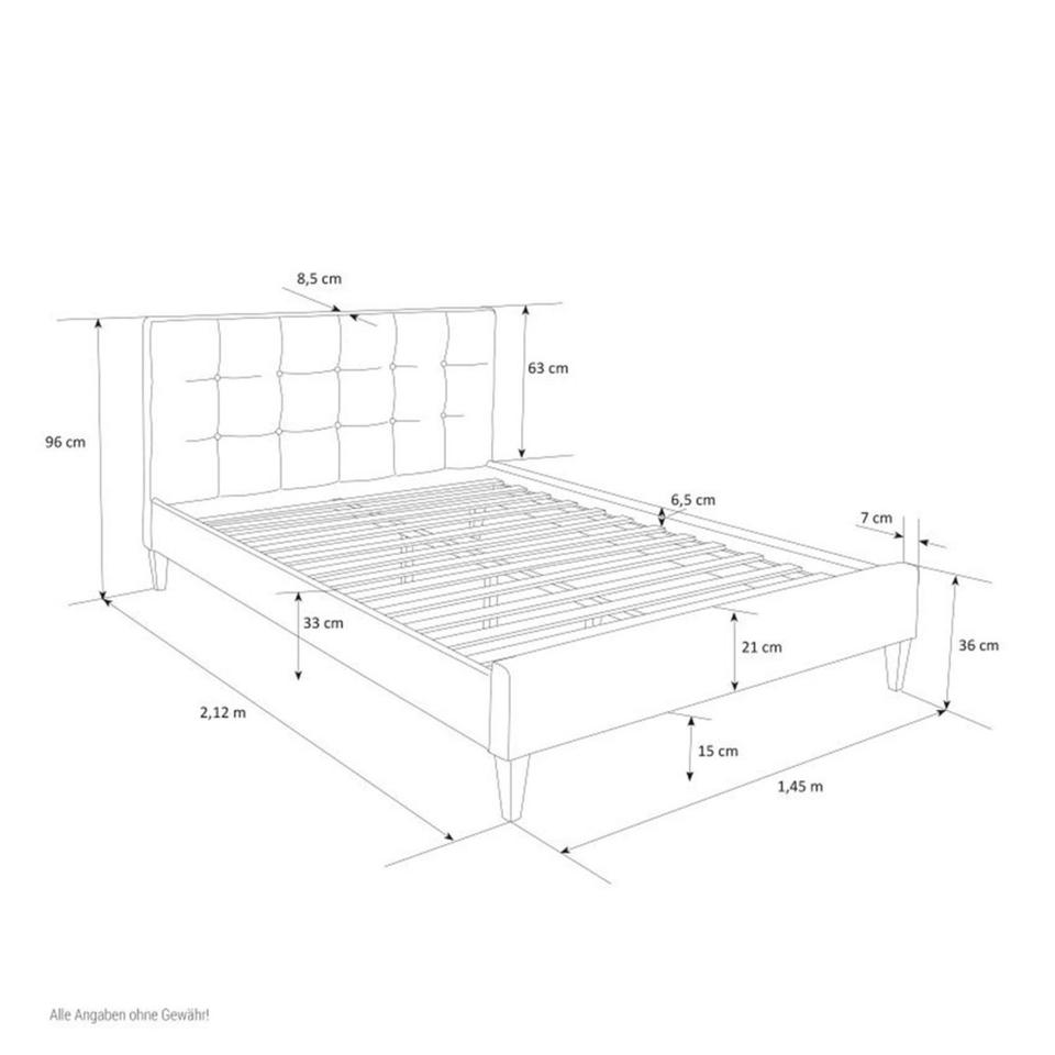 NEU Designer Doppelbett Polsterbett Bett 140x200 Braun 101-Fr in Frankfurt am Main