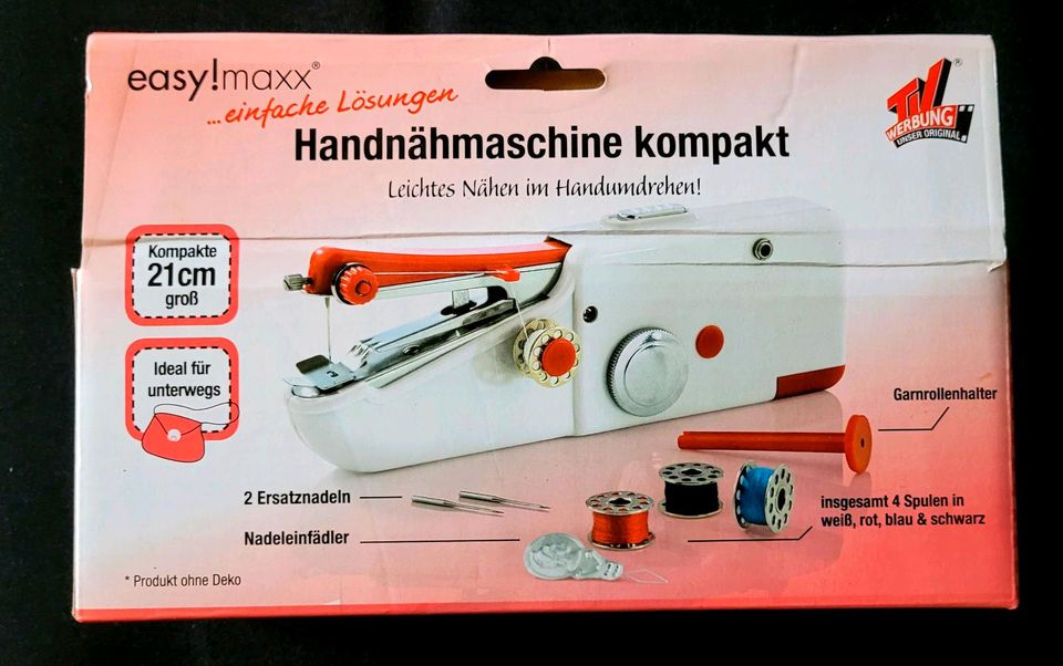 EASYmaxx 02927 Hand-Nähmaschine kompakt, Batterie betrieben, unbe in  Rheinland-Pfalz - Bingen | Basteln, Handarbeiten und Kunsthandwerk | eBay  Kleinanzeigen ist jetzt Kleinanzeigen