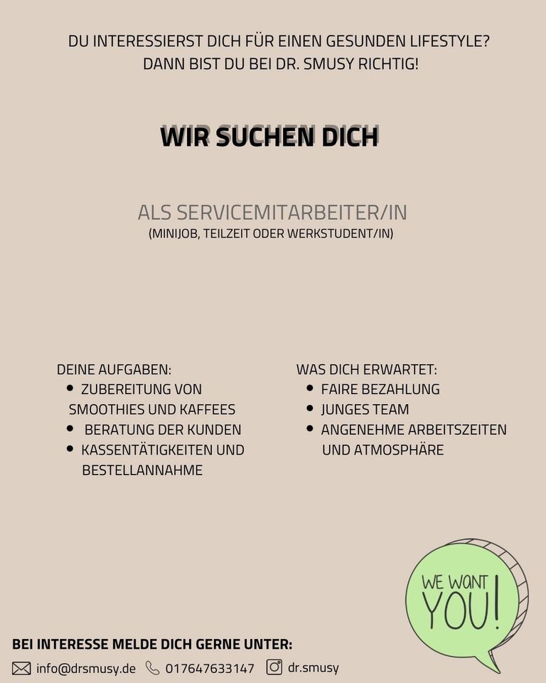 Minijob/Teilzeit/Vollzeit als Servicekraft in der Gastronomie in Köln
