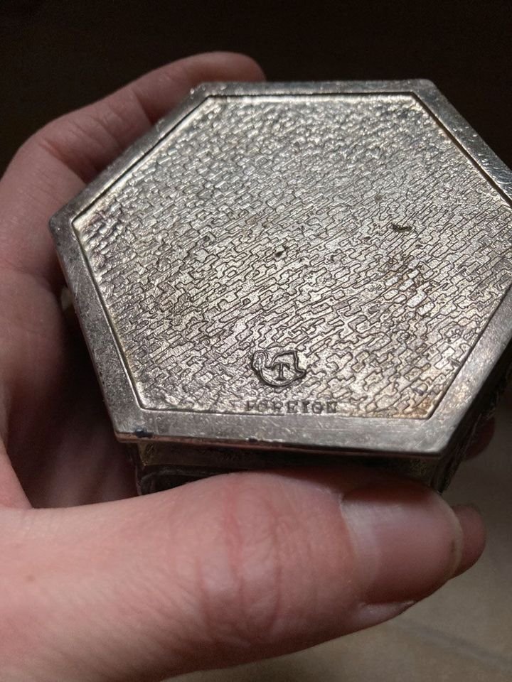 Silber Metall Schatulle Schmuckdose, 1920er Jahre Frankreich in Iserlohn