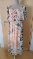 Kleid, Carmen Ausschnitt, pfirsich - mint Blumen - Muster, Gr. 42 Bayern - Hallstadt Vorschau