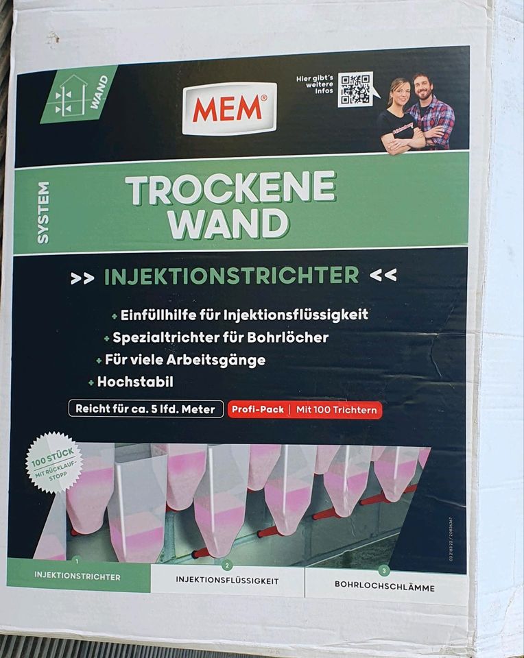 Injektionstrichter MEM "Trockene Wand" - 57 Stück-  neu in Scheggerott