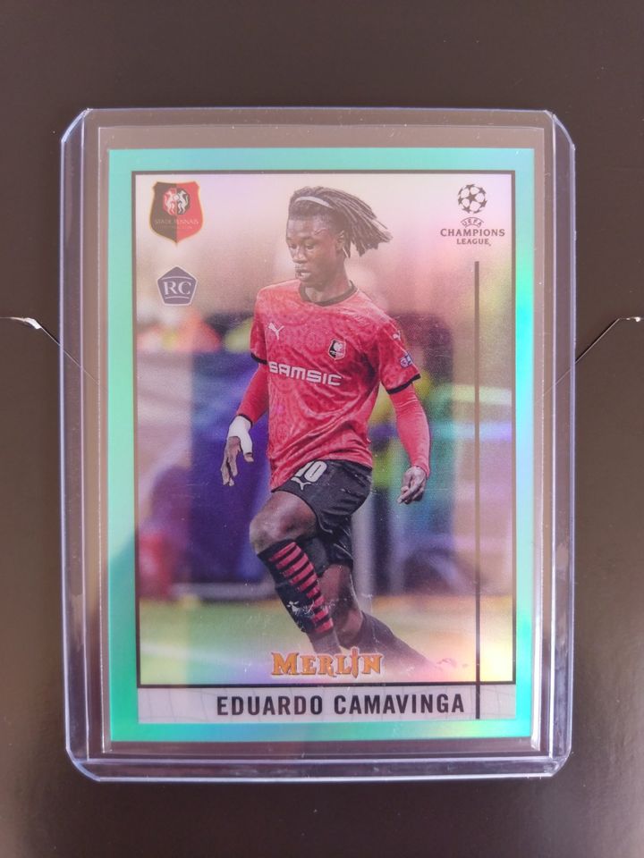 Eduardo Camavinga RC Aqua /199 Topps Merlin Chrome UEFA CL Messi in Weikersheim