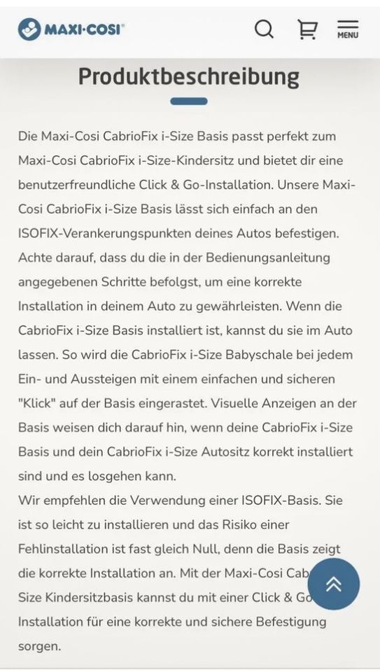 Maxi Cosi CabrioFix i-Size Base!! Unfallfrei in Ratingen