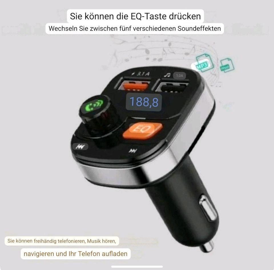 Auto Bluetooth MP3 Player, Ladegerät Freisprechfunktion FM Sender in Hamm