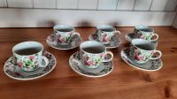 6 Espressotassen mit Untersetzer, Rosenmuster Bayern - Adelschlag Vorschau