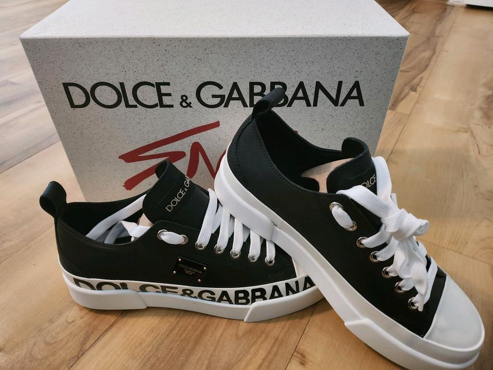 DOLCE&GABBANAPortofino Light Sneakers Calfskin Black/White in Rosdorf