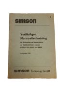 ORIGINAL Simson Vorläufiger Normzeitenkatalog Reparaturzeiten Sachsen-Anhalt - Zuchau Vorschau