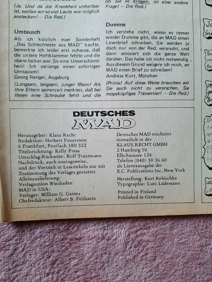 Deutsches MAD Nr. 69 Das verrückteste Magazin der Welt Comic Heft in Dortmund
