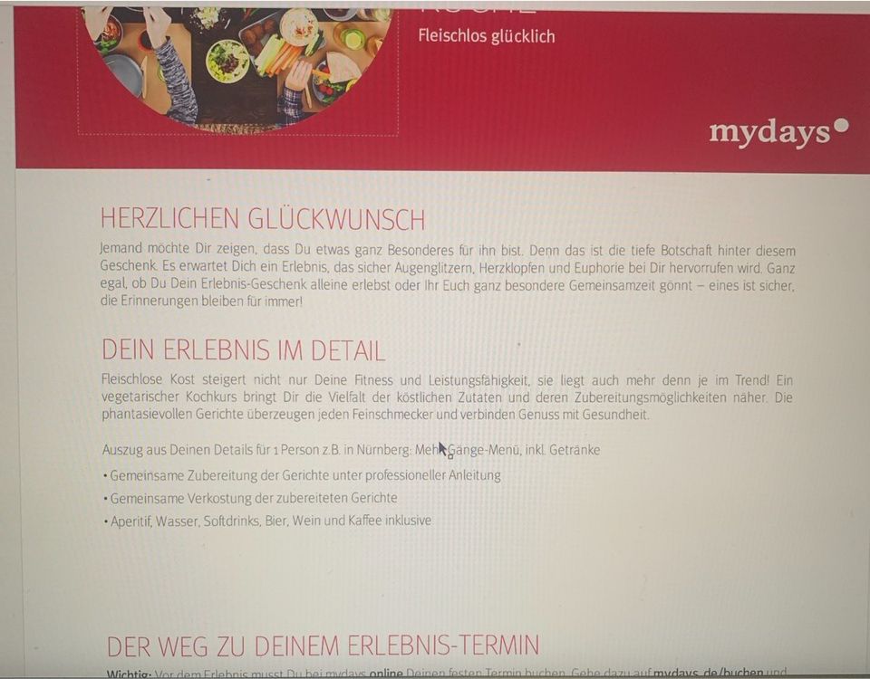 MyDays Veggie Küche Nürnberg Gutschein bis Ende 2024 in Regensburg