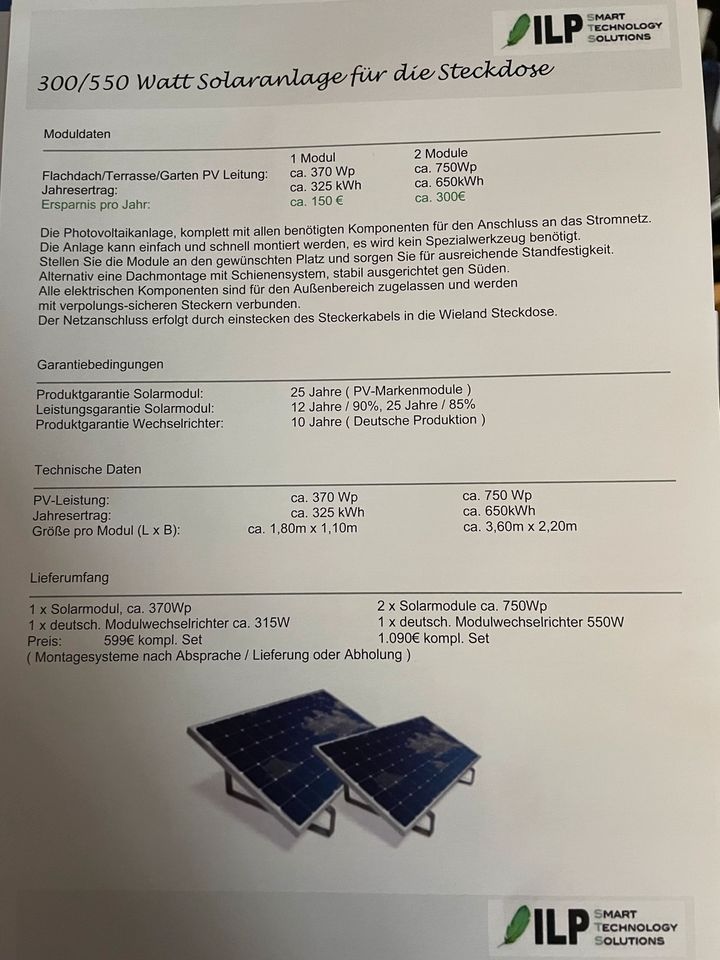 Solaranlage Balkonkraftwerk in Twistetal