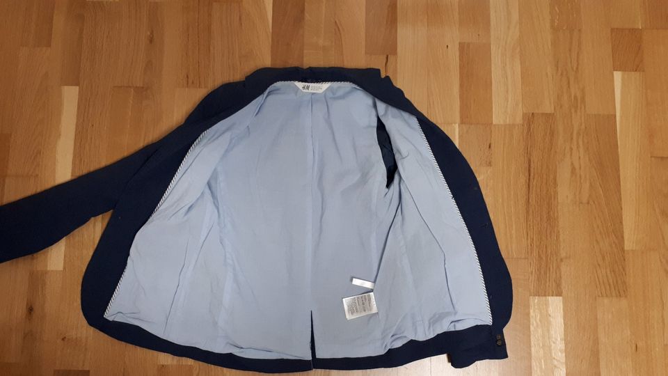 140: H&M blaues Jackett/Sakko/Blazer, gemütlich in Riemerling