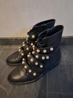 Neuwertig,Zara,Stiefel/Stiefeletten/ Boots,mit Perlen,schwarz, 38 Bayern - Sennfeld Vorschau