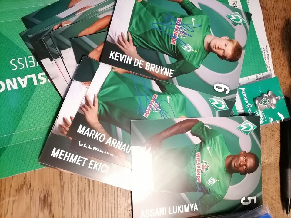 Werder Bremen 39 Autogrammkarten 2012/2013 und 2 Pins in Ventschow