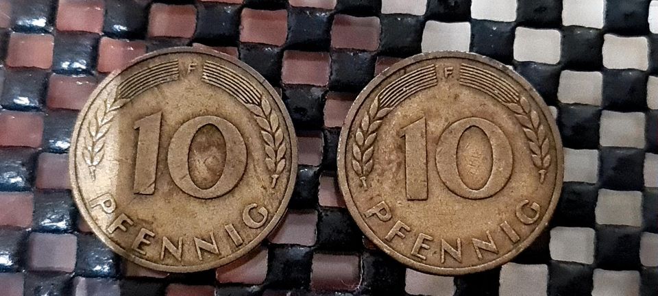 10 Pf Bank Deutsche Länder 1949 F in Göttingen