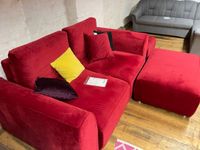 2er sofa Samt 2-sitzer Rot 195 cm+ Hocker + kissen modern Neu Hamburg-Mitte - Hamburg Altstadt Vorschau