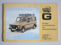 Mercedes Preisliste 1981 Nr.6 Geländewagen G-Klasse Schleswig-Holstein - Flensburg Vorschau