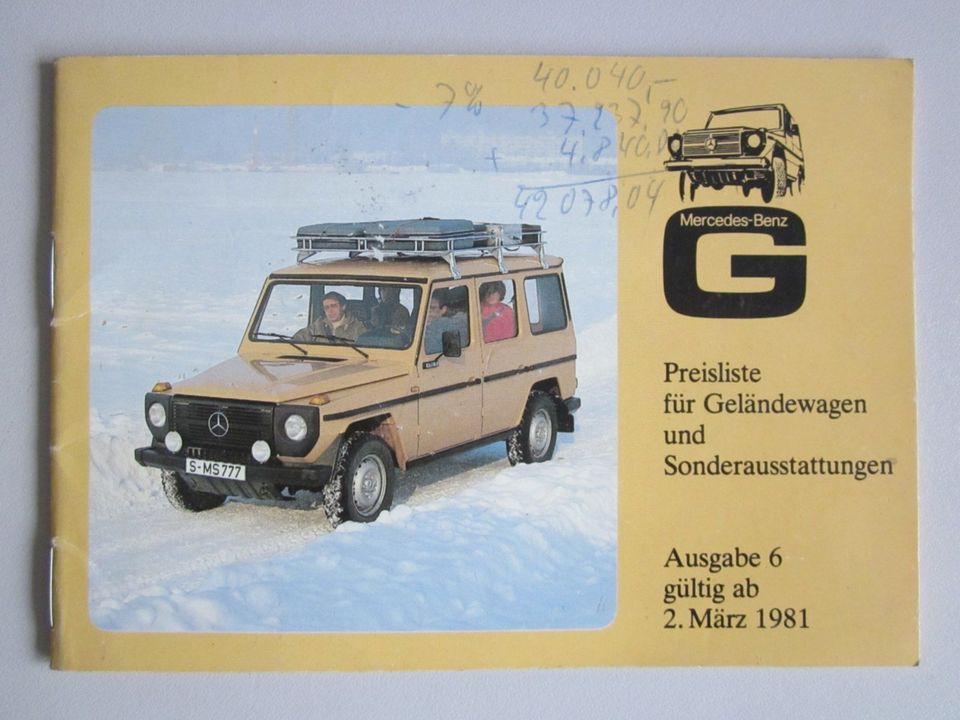 Mercedes Preisliste 1981 Nr.6 Geländewagen G-Klasse in Flensburg