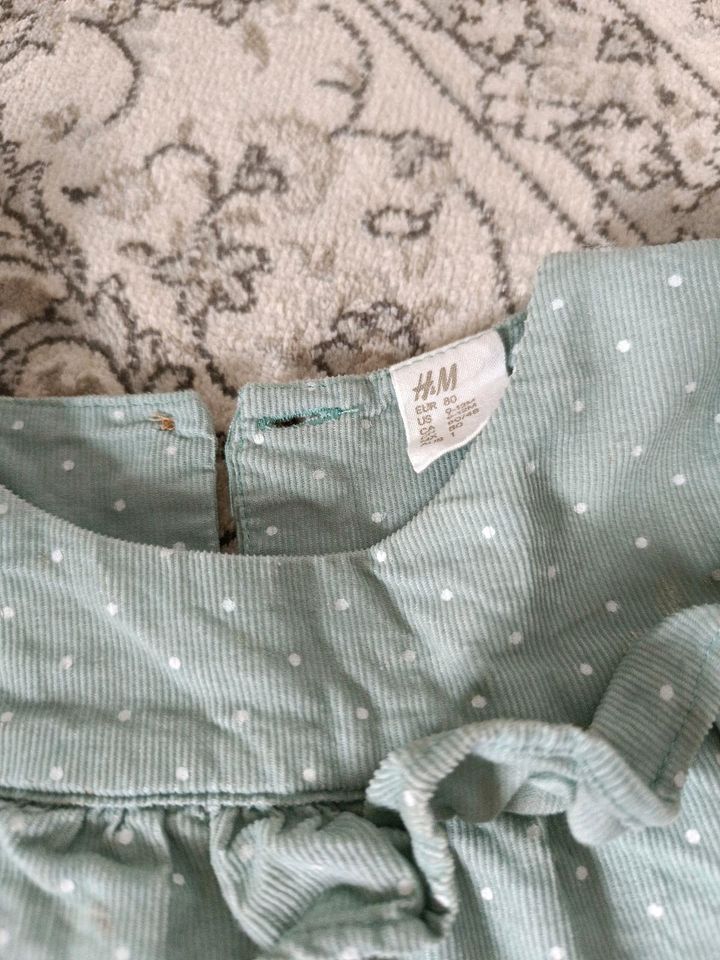 H&m Kleidchen cord cordkleid gr 80 Mint grün in Nortrup