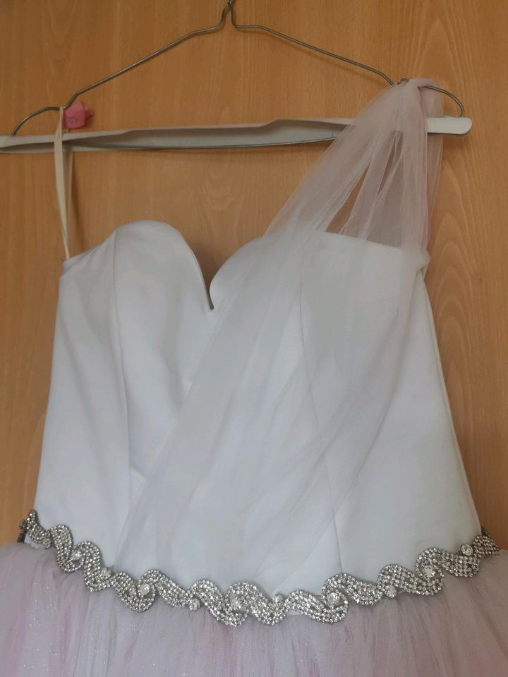 Hochzeitskleid Kleid Ballkleid Prinzessin Tüll Glitzer Gr. XS - M in Morsbach