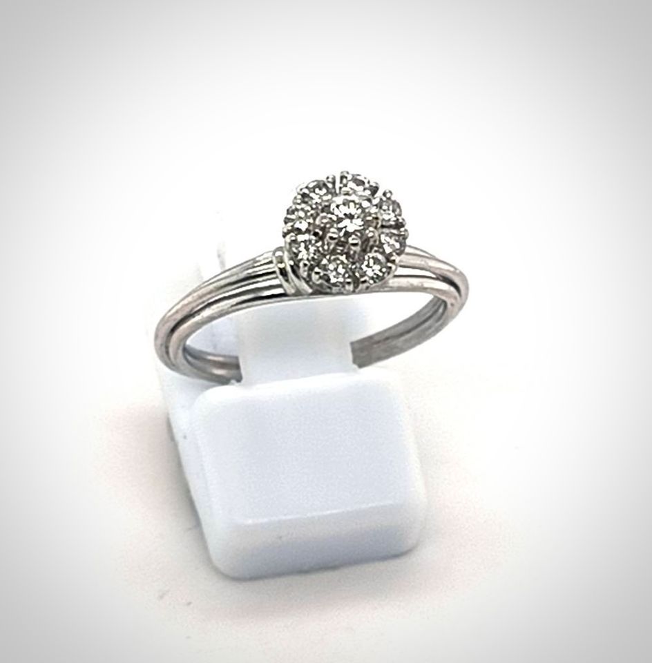 900 Platin Art Deco Jugenstil floral Ring 0,46 Diamant RG 52 53 in Igel