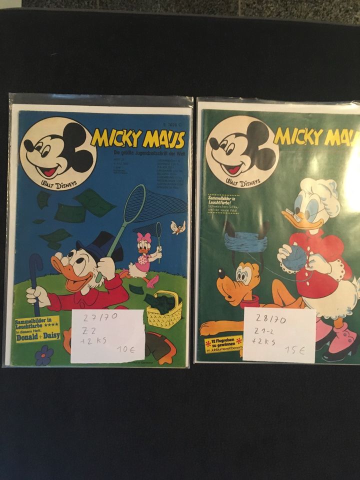 40 Micky Maus Hefte ab nr 1-33 von 1970 viele mit Klappseiten in Mecklenbeck