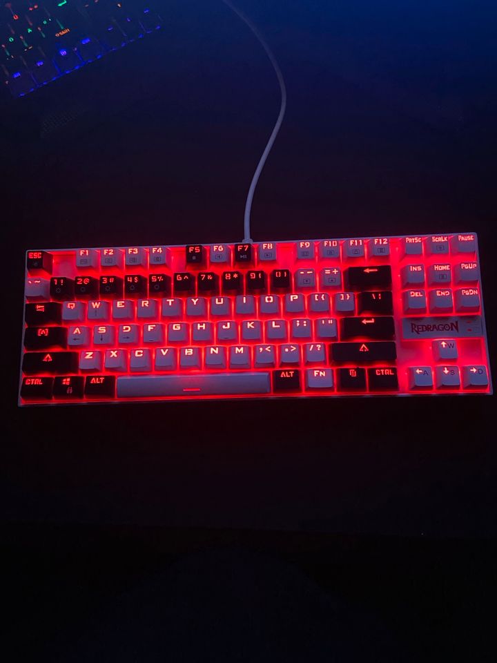 Red dragon k552 keyboard mit blue switches in weiß und schwarz in Oftersheim