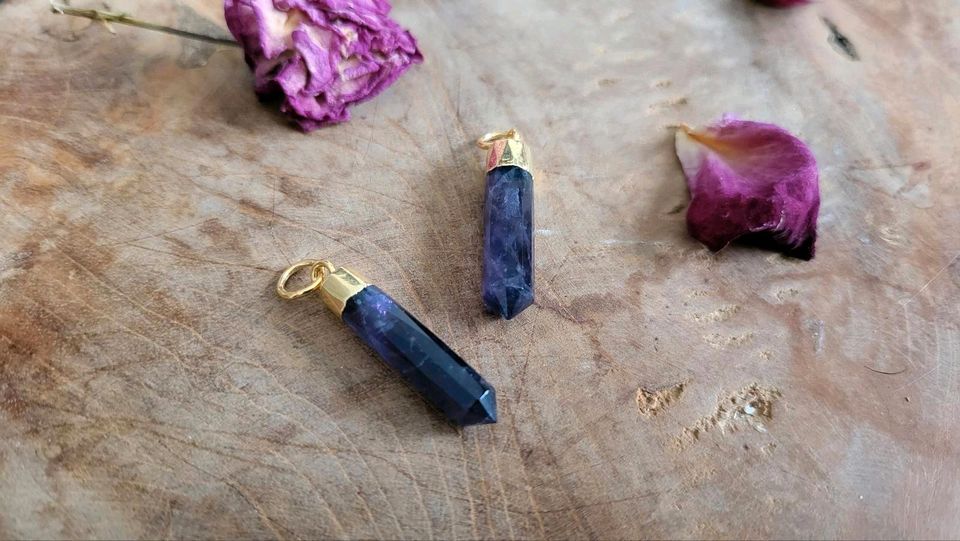 ⚜️ Amethyst Kettenanhänger Spitze Edelsteinschmuck Heilsteine 925 in Minden