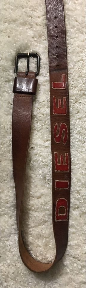 Diesel Ledergürtel 95 cm unisex Leder-Schriftzug Rarität in Hamburg