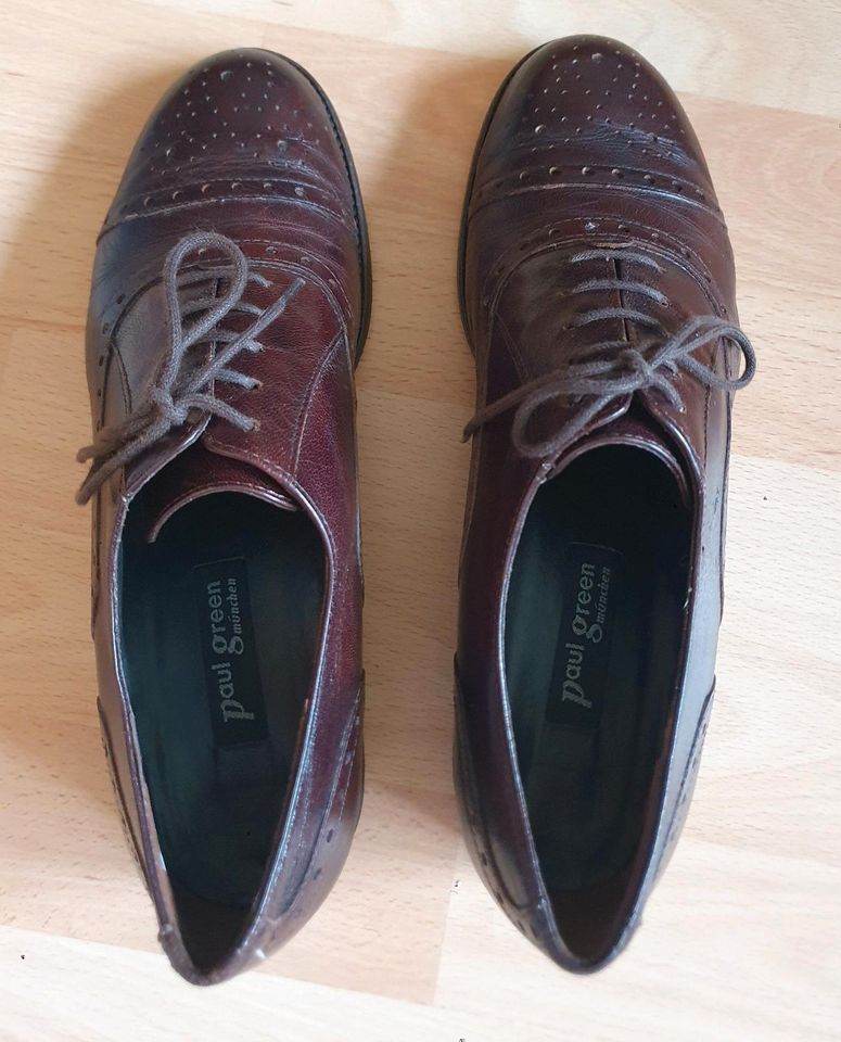 Paul Green Brogues Schnürschuhe Leder braun Gr. 40,5 in Mönkeberg