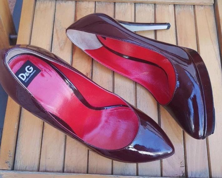 Dolce&Gabbana damen High Heels gr.38,5 burgunderrot, Lackleder in Frankfurt am Main